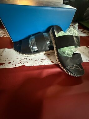 Sam Edelman Black Double-Strap Slide Sandals